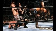 Michaels does it, too; it's like no one told him that, if he waited another minute or so to do this, he would only have to eliminate Jericho to win the strap.